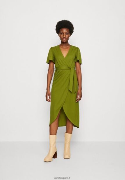 femmes robe en jersey vert 006BT138 Anna Field