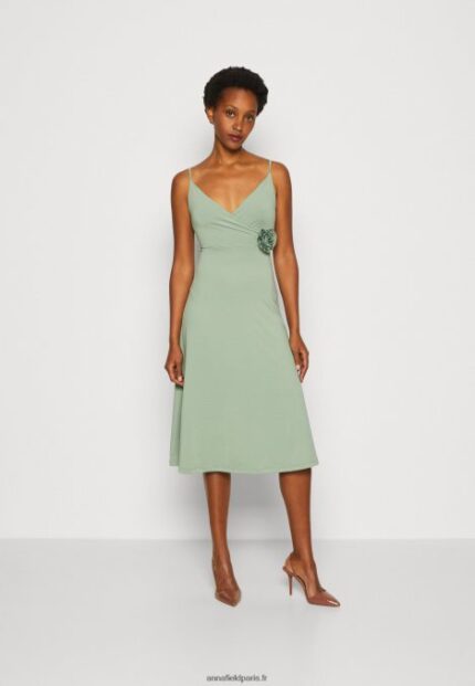 femmes robe en jersey vert 006BT42 Anna Field