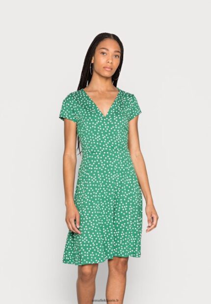 femmes robe en jersey vert/blanc 006BT134 Anna Field