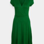 femmes robe en jersey vert foncé 006BT116 Anna Field