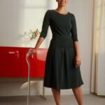 femmes robe en jersey vert foncé 006BT190 Anna Field