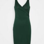 femmes robe en jersey vert foncé 006BT39 Anna Field