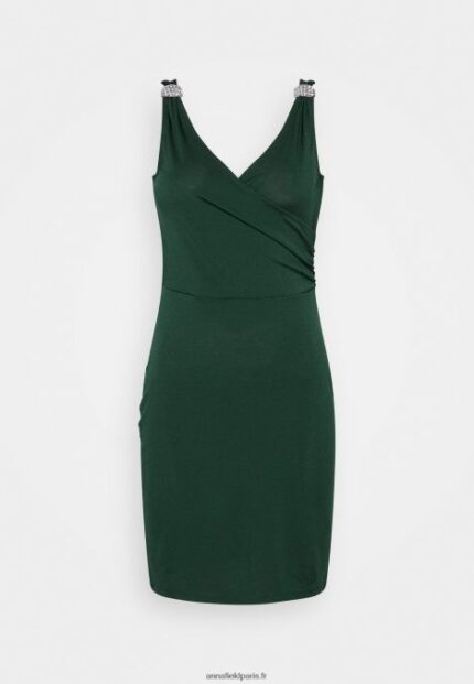 femmes robe en jersey vert foncé 006BT39 Anna Field