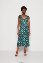femmes robe en jersey vert/multicolore 006BT110 Anna Field