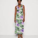 femmes robe en jersey vert/violet/blanc 006BT78 Anna Field