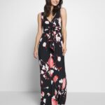 femmes robe longue noir/rose 006BT143 Anna Field