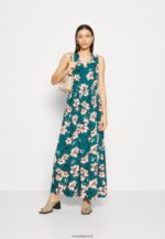 femmes robe longue vert foncé/rose 006BT224 Anna Field - Image 2