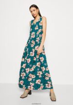 femmes robe longue vert foncé/rose 006BT224 Anna Field - Image 4