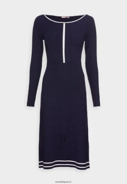 femmes robe pull bleu foncé 006BT225 Anna Field
