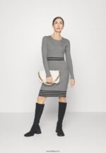 femmes robe pull chiné gris clair/noir 006BT215 Anna Field - Image 2