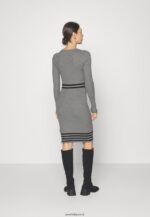 femmes robe pull chiné gris clair/noir 006BT215 Anna Field - Image 3