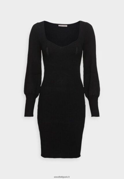 femmes robe pull noire 006BT199 Anna Field