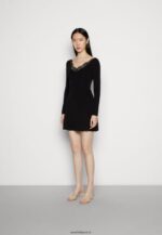femmes robe pull noire 006BT236 Anna Field