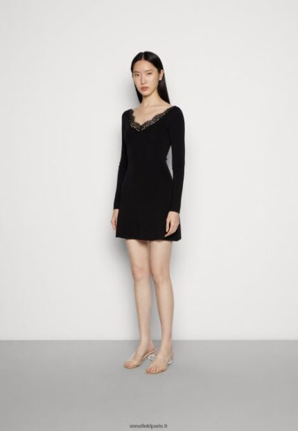 femmes robe pull noire 006BT236 Anna Field