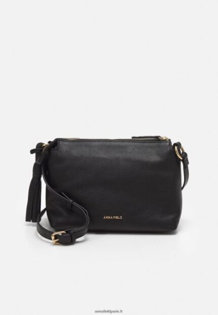 femmes sac bandoulière en cuir noir 006BT2538 Anna Field
