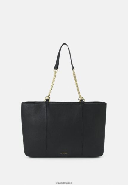 femmes sac fourre-tout en cuir noir 006BT2494 Anna Field