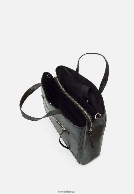 femmes sac pour ordinateur portable en cuir noir 006BT2587 Anna Field - Image 3