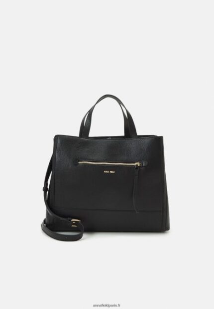 femmes sac pour ordinateur portable en cuir noir 006BT2587 Anna Field