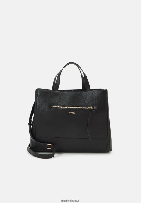 femmes sac pour ordinateur portable en cuir noir 006BT2587 Anna Field - Image 1