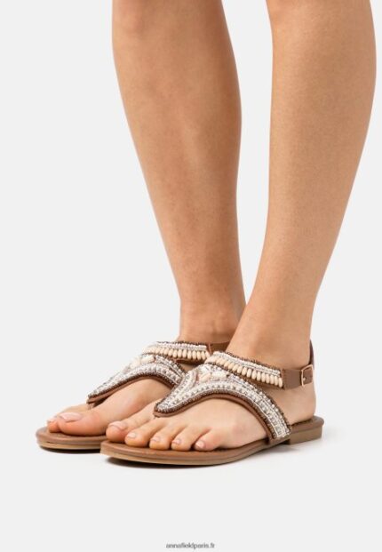 femmes sandales à barre en T beige 006BT1540 Anna Field