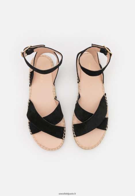 femmes sandales à plateforme en cuir noir 006BT1579 Anna Field - Image 6
