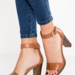 femmes sandales à talons en cuir cognac 006BT1549 Anna Field