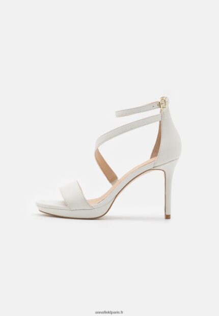 femmes sandales à talons hauts en cuir blanc 006BT1572 Anna Field