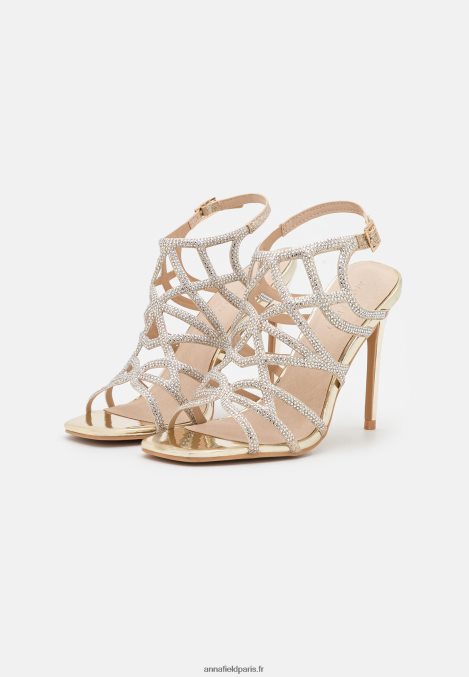 femmes sandales à talons hauts en cuir doré 006BT1354 Anna Field - Image 3