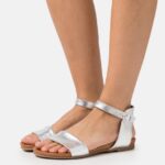 femmes sandales en cuir argent 006BT1300 Anna Field