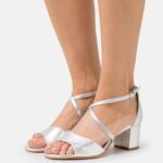 femmes sandales en cuir argent 006BT1427 Anna Field