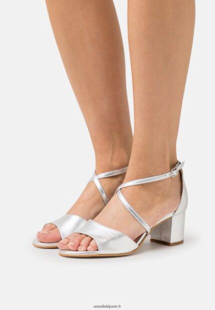 femmes sandales en cuir argent 006BT1427 Anna Field