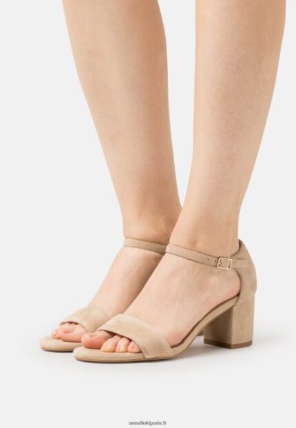 femmes sandales en cuir beige 006BT1355 Anna Field