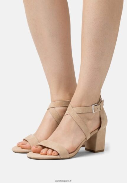 femmes sandales en cuir beige 006BT1433 Anna Field