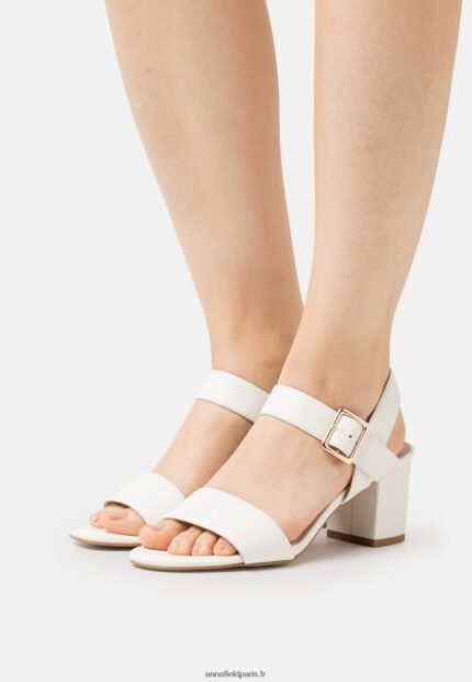 femmes sandales en cuir blanc 006BT1383 Anna Field