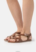 femmes sandales en cuir cognac 006BT1284 Anna Field