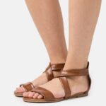 femmes sandales en cuir cognac 006BT1316 Anna Field