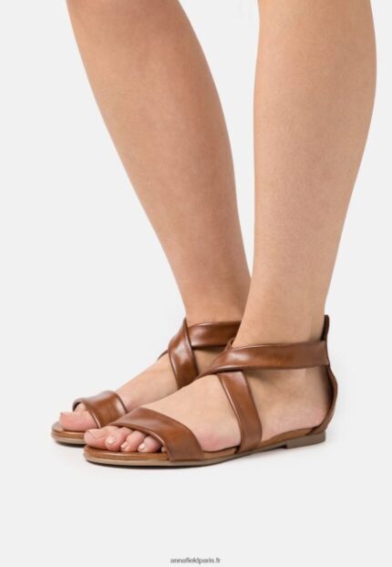 femmes sandales en cuir cognac 006BT1316 Anna Field