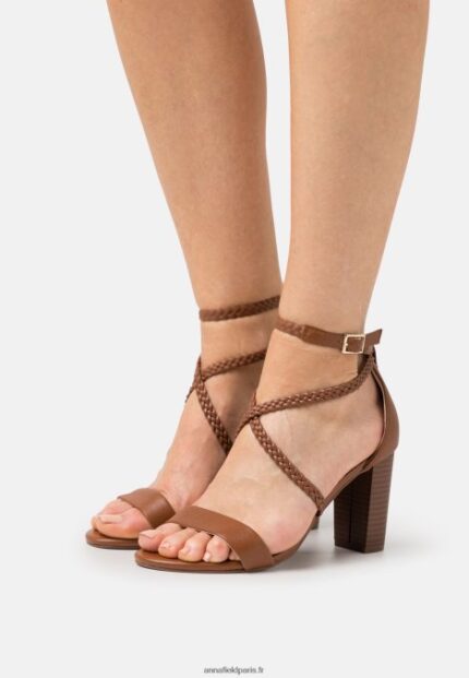 femmes sandales en cuir cognac 006BT1425 Anna Field
