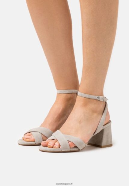 femmes sandales en cuir gris 006BT1393 Anna Field