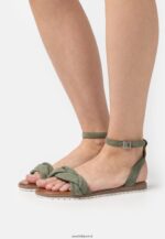 femmes sandales en cuir kaki 006BT1387 Anna Field