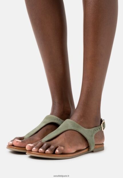 femmes sandales en cuir kaki 006BT1399 Anna Field