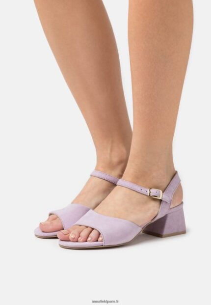 femmes sandales en cuir lilas 006BT1329 Anna Field