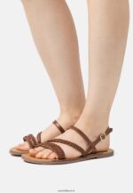 femmes sandales en cuir marron 006BT1401 Anna Field