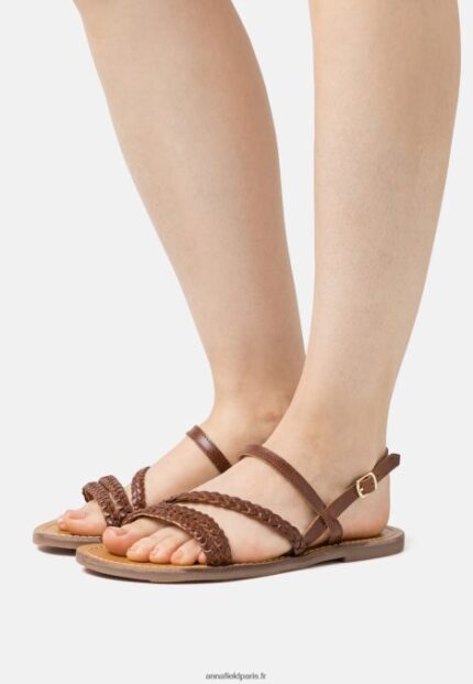 femmes sandales en cuir marron 006BT1401 Anna Field
