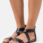 femmes sandales en cuir noir 006BT1280 Anna Field