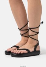 femmes sandales en cuir noir 006BT1386 Anna Field