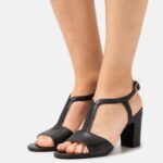 femmes sandales en cuir noir 006BT1417 Anna Field