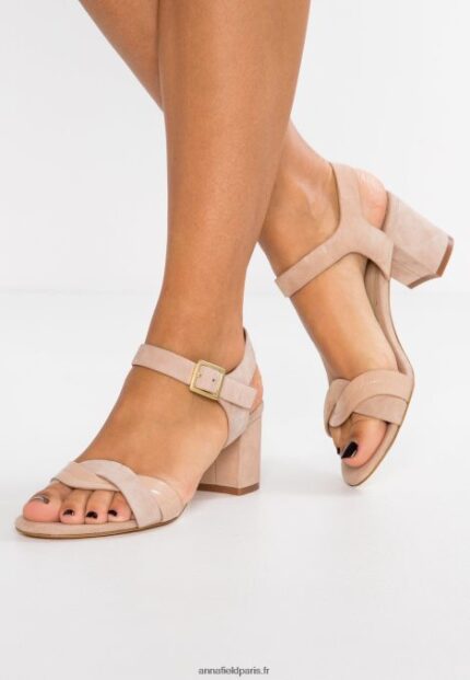 femmes sandales en cuir rose clair 006BT1276 Anna Field