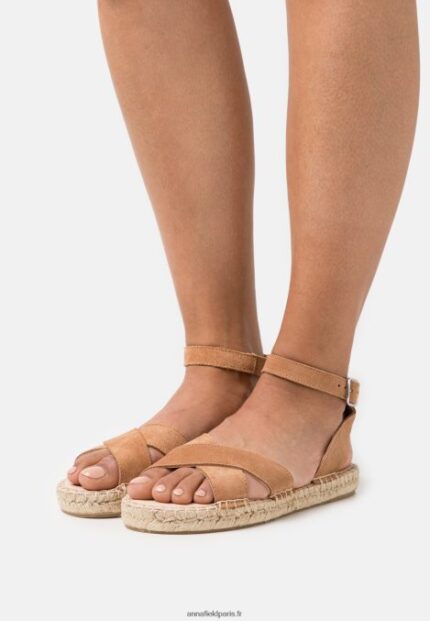 femmes sandales plateforme cuir cognac 006BT1560 Anna Field