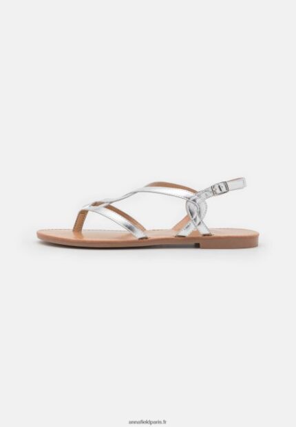 femmes sandales t-bar argent 006BT1507 Anna Field